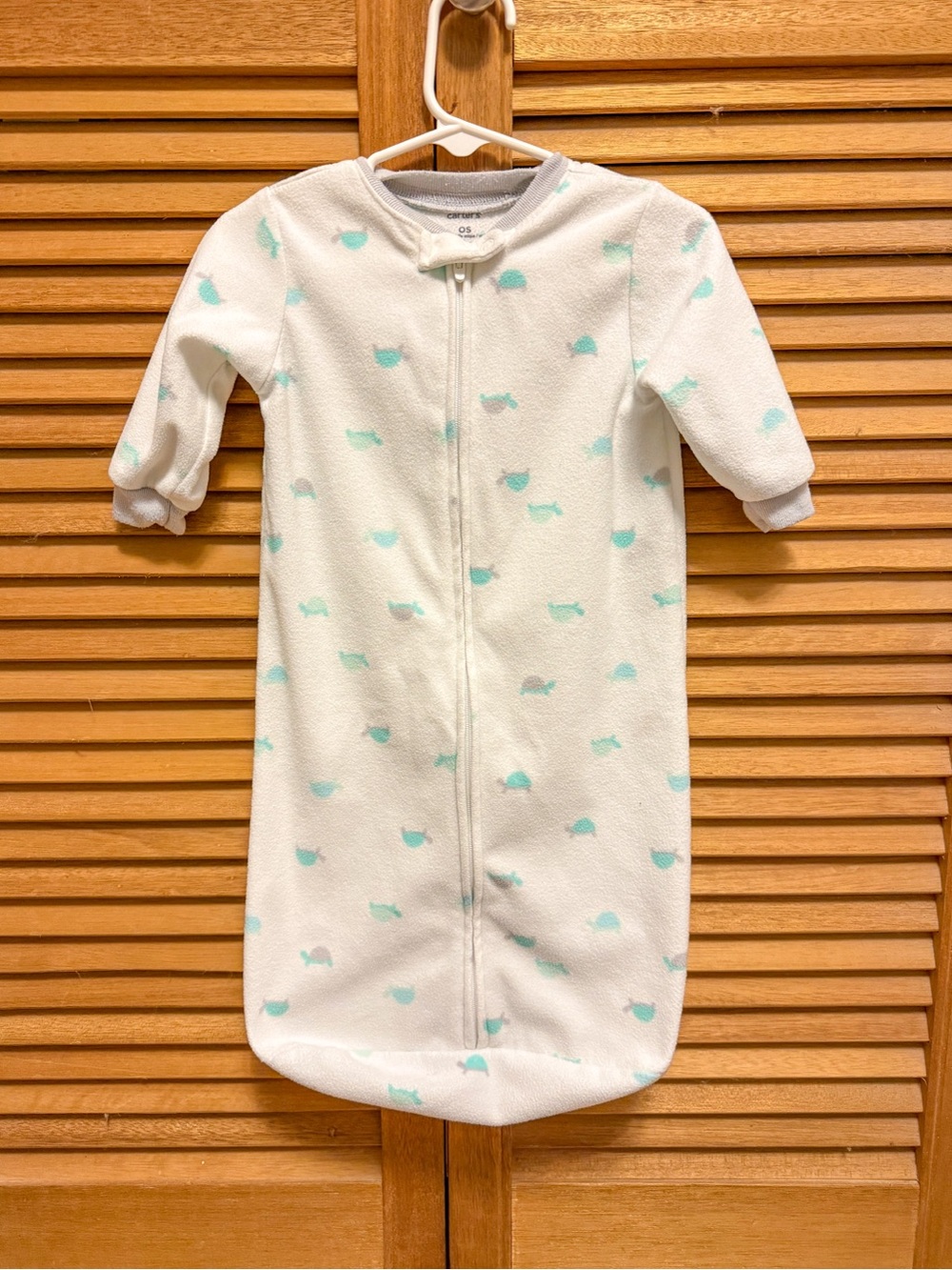 Childrens White Sleep Sack with Mint Sea Turtle Print